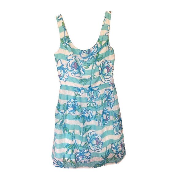 Lilly Pulitzer Womens Shorely Blue Tossing The Line Posey Mini Dress Size 4 - Picture 12 of 12